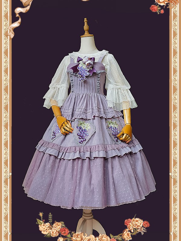 INFANTA * Vineyard * JSK Autumn Lolita Jacquard Cotton Full Waist Dress INFANTA * Vineyard * JSK Autumn Lolita Jacquard Cotton Full Waist Dress