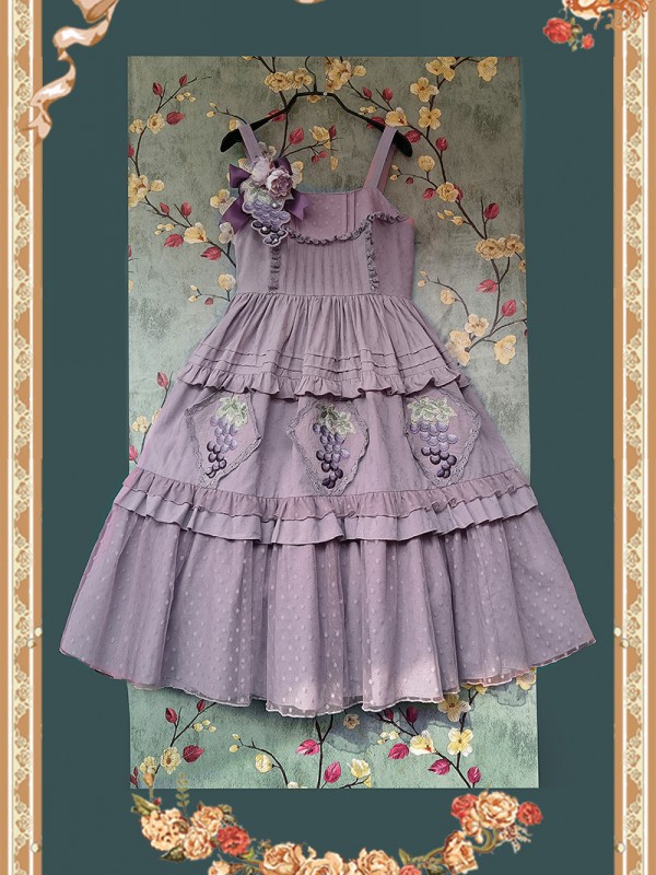 INFANTA * Vineyard * JSK Autumn Lolita Jacquard Cotton Full Waist Dress INFANTA * Vineyard * JSK Autumn Lolita Jacquard Cotton Full Waist Dress