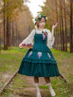 INFANTA * Vineyard * JSK Autumn Lolita Jacquard Cotton Full Waist Dress INFANTA * Vineyard * JSK Autumn Lolita Jacquard Cotton Full Waist Dress
