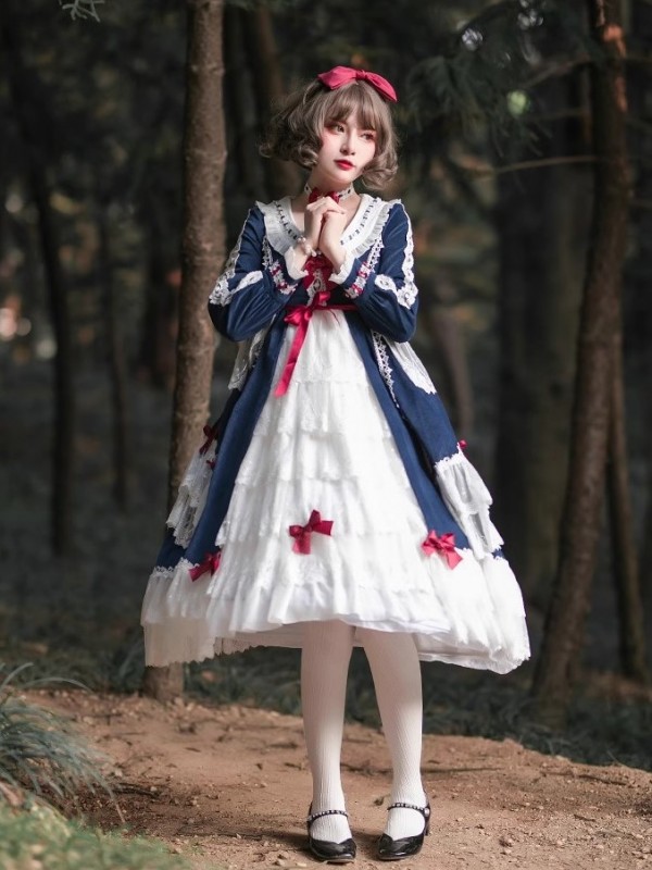 Lolita original genuine lolita snow girl in the dusk forest long-sleeved dress gorgeous flower wedding op princess Lolita original genuine lolita snow girl in the dusk forest long-sleeved dress gorgeous flower wedding op princess