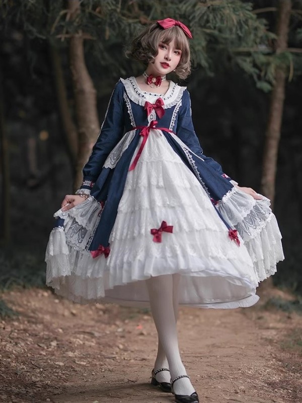 Lolita original genuine lolita snow girl in the dusk forest long-sleeved dress gorgeous flower wedding op princess Lolita original genuine lolita snow girl in the dusk forest long-sleeved dress gorgeous flower wedding op princess
