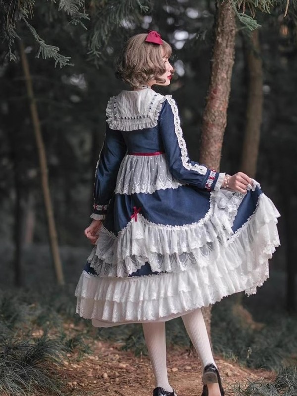 Lolita original genuine lolita snow girl in the dusk forest long-sleeved dress gorgeous flower wedding op princess Lolita original genuine lolita snow girl in the dusk forest long-sleeved dress gorgeous flower wedding op princess