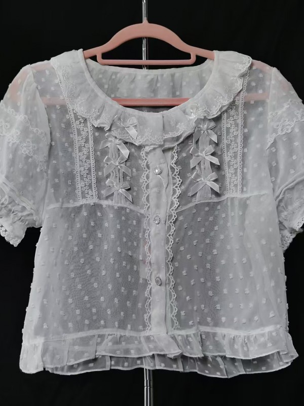 Lolita chiffon with bubble sleeves  blouse