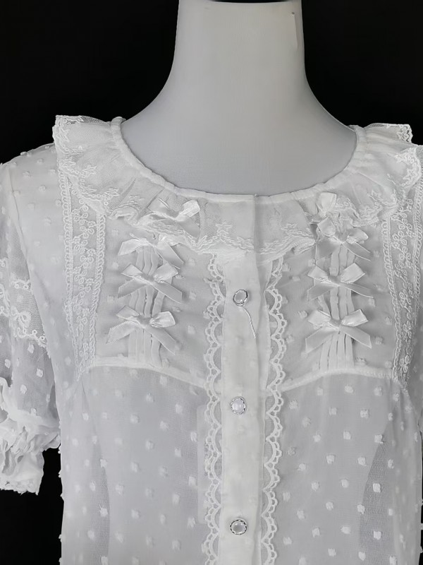 Lolita chiffon with bubble sleeves  blouse