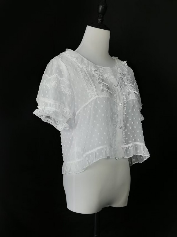 Lolita chiffon with bubble sleeves  blouse