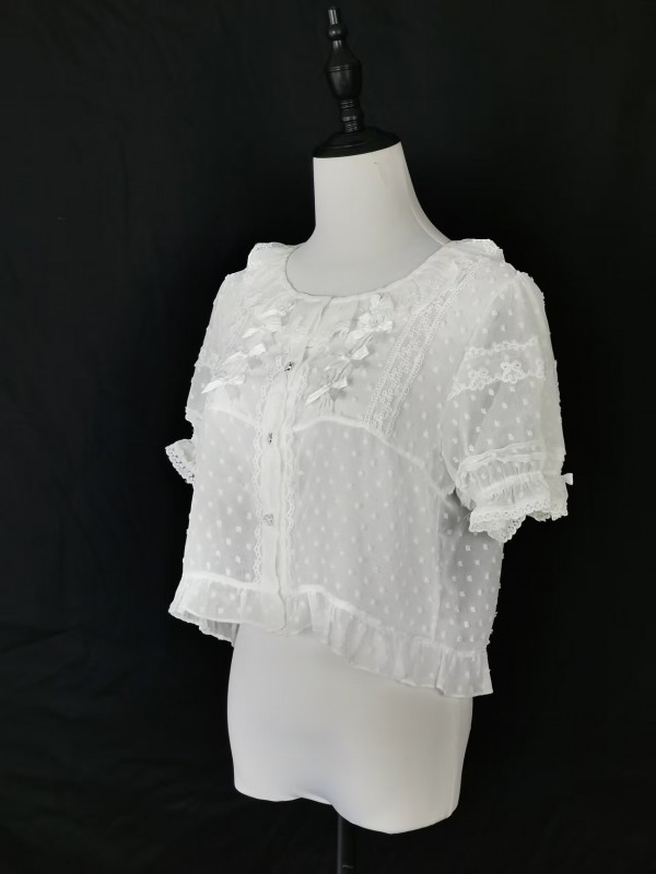 Lolita chiffon with bubble sleeves  blouse