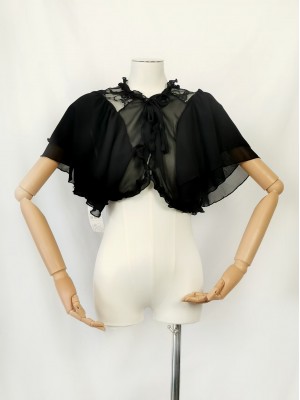 Lolita  three color elegant chiffon shawl short style