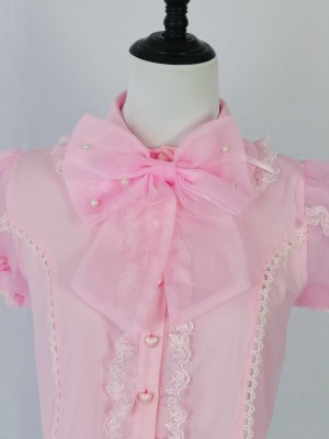 Pink big bow Lolita short sleeved shirt
