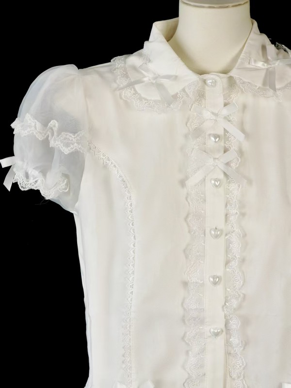 Pink big bow Lolita short sleeved shirt Pink big bow Lolita short sleeved shirt