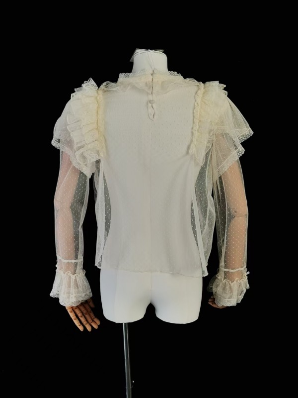 Tri colored dot lace with lightweight lolita lining