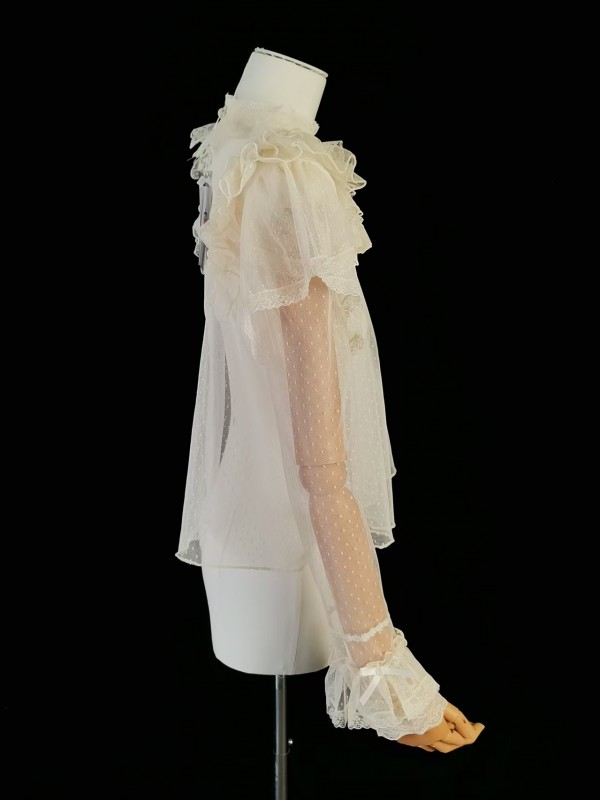 Tri colored dot lace with lightweight lolita lining