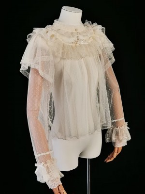 Tri colored dot lace with lightweight lolita lining