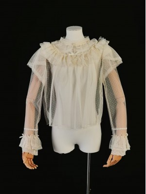 Tri colored dot lace with lightweight lolita lining