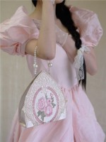 Gentle style crossbody bag embroidered hand-held handbag Gentle style crossbody bag embroidered hand-held handbag