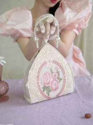 Gentle style crossbody bag embroidered hand-held handbag