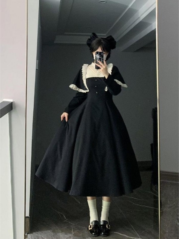 【Aria】~lolita Onepiece~Gothic Nun attire~Wide Hemline Spring models 【Aria】~lolita Onepiece~Gothic Nun attire~Wide Hemline Spring models