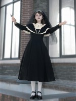【Aria】~lolita Onepiece~Gothic Nun attire~Wide Hemline Spring models 【Aria】~lolita Onepiece~Gothic Nun attire~Wide Hemline Spring models