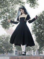 【Aria】~lolita Onepiece~Gothic Nun attire~Wide Hemline Spring models 【Aria】~lolita Onepiece~Gothic Nun attire~Wide Hemline Spring models