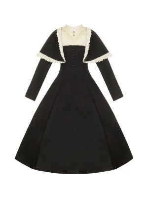 【Aria】~lolita Onepiece~Gothic Nun attire~Wide Hemline Spring models