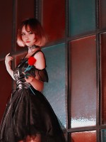 Ash Gothic Jumperskirt Black irregular mesh hem Lolita Dress Ash Gothic Jumperskirt Black irregular mesh hem Lolita Dress