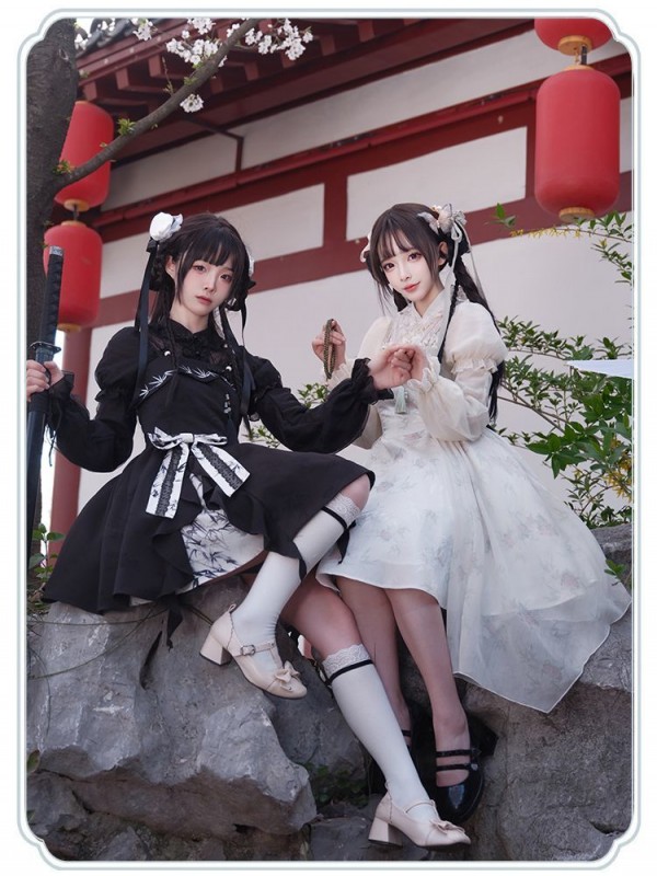 【Bamboo Flower】~Chinese style embroidery~Lolita skirt twin