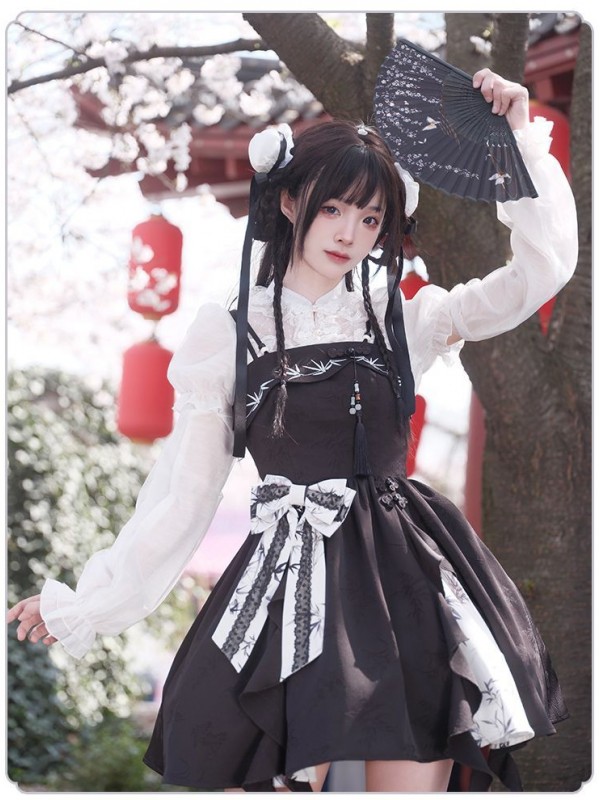 【Bamboo Flower】~Chinese style embroidery~Lolita skirt twin