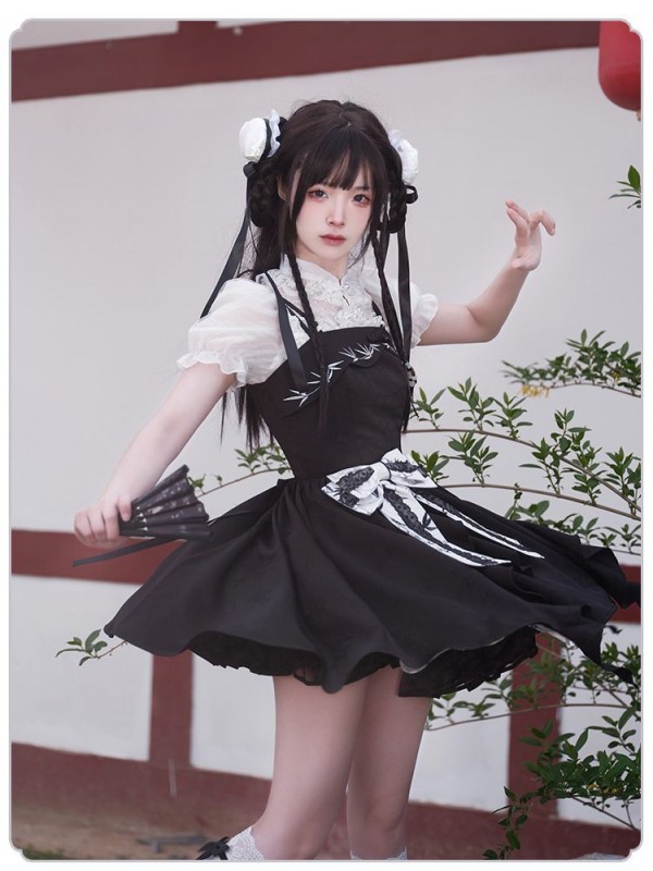 【Bamboo Flower】~Chinese style embroidery~Lolita skirt twin