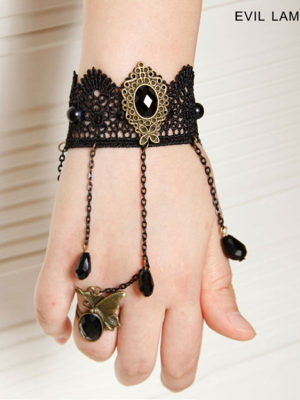 Baroque Black Fringe Wrist Band Baroque Black Fringe Wrist Band