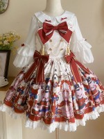 Bear Jazz sweet and cute printed strap dress Bear Jazz sweet and cute printed strap dress