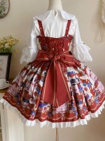 Bear Jazz sweet and cute printed strap dress Bear Jazz sweet and cute printed strap dress