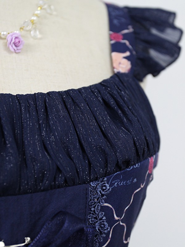 Sweet Vintage Beauty and Beast Print Voile Lolita Jumperskirt Sweet Vintage Beauty and Beast Print Voile Lolita Jumperskirt