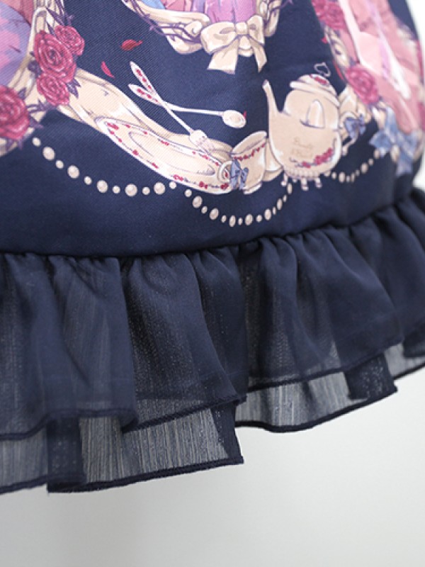 Sweet Vintage Beauty and Beast Print Voile Lolita Jumperskirt Sweet Vintage Beauty and Beast Print Voile Lolita Jumperskirt