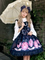 Sweet Vintage Beauty and Beast Print Voile Lolita Jumperskirt Sweet Vintage Beauty and Beast Print Voile Lolita Jumperskirt