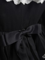 Vintage Church Style Dress Black Requiem One-piece