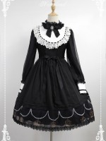 Vintage Church Style Dress Black Requiem One-piece