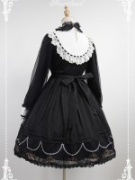 Vintage Church Style Dress Black Requiem One-piece