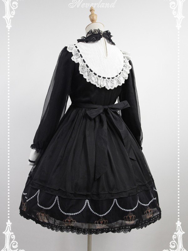 Vintage Church Style Dress Black Requiem One-piece