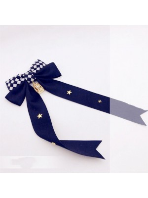 Black and White Grids Birdcage Bow Hair Clip