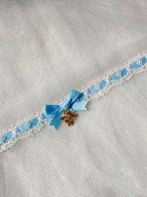Blue Bow Lace Choker Necklace