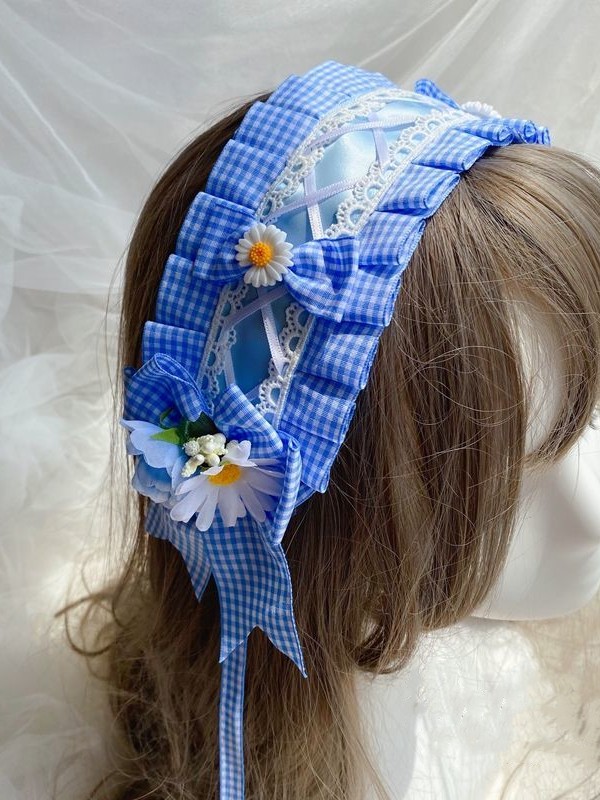 Blue Hair Band with Flowers Blue Hair Band with Flowers