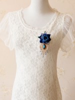 Blue Lace Man-made Crystal Handmade Brooch Blue Lace Man-made Crystal Handmade Brooch