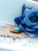 Blue Lace Man-made Crystal Handmade Brooch Blue Lace Man-made Crystal Handmade Brooch