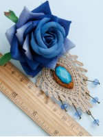 Blue Lace Man-made Crystal Handmade Brooch Blue Lace Man-made Crystal Handmade Brooch