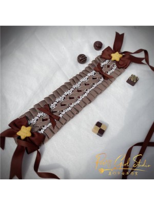 Brown Plaid Hair Band with Biscuit
