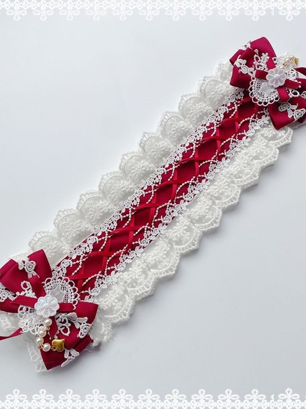 Burgundy Bow Lace Headband Burgundy Bow Lace Headband