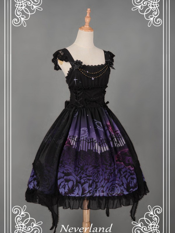 Dark Gothic Lolita Butterfly Cemetery Jumperskirt Dark Gothic Lolita Butterfly Cemetery Jumperskirt