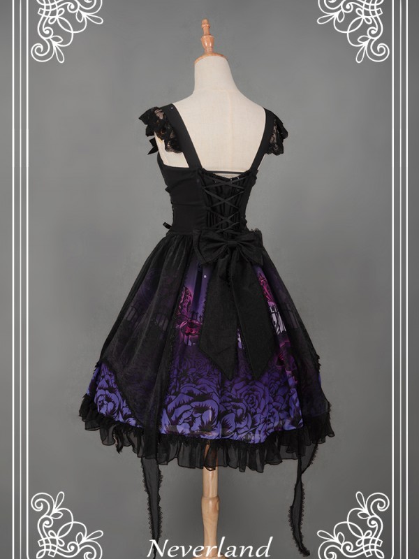 Dark Gothic Lolita Butterfly Cemetery Jumperskirt Dark Gothic Lolita Butterfly Cemetery Jumperskirt