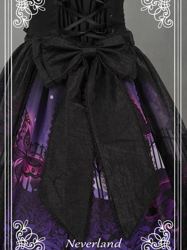Dark Gothic Lolita Butterfly Cemetery Jumperskirt Dark Gothic Lolita Butterfly Cemetery Jumperskirt