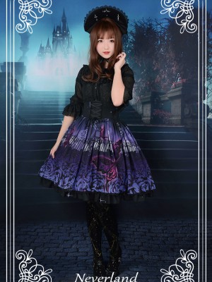 Dark Style Butterfly Cemetery Print Skirt