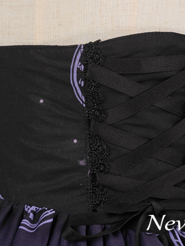 Dark Style Butterfly Cemetery Print Skirt